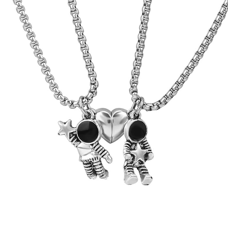 Magnetic Couple Matching Necklaces - カップルのための磁気マッチネックレス,天文学,男性または女性のためのバレンタインデーのギフト,2ユニット