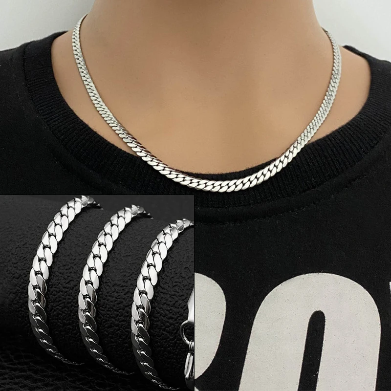 Cuban Link Chain 12Mm - 男性用925スターリングシルバーチェーンネックレス,ファッショナブルなヒップホップスタイルのジュエリー,ギフトとして最適,6mm, 1ユニット