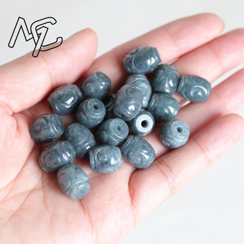 5個入り天然ブルーウォータージェイドリップルバケットビーズ  - Earrings のレビューと価格