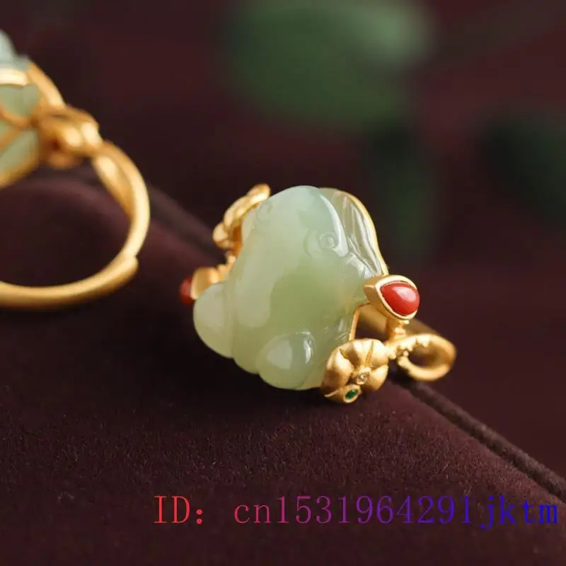 女性のファッションジュエリー,緑の翡翠のカエルの形をしたリン - Rings のレビューと価格