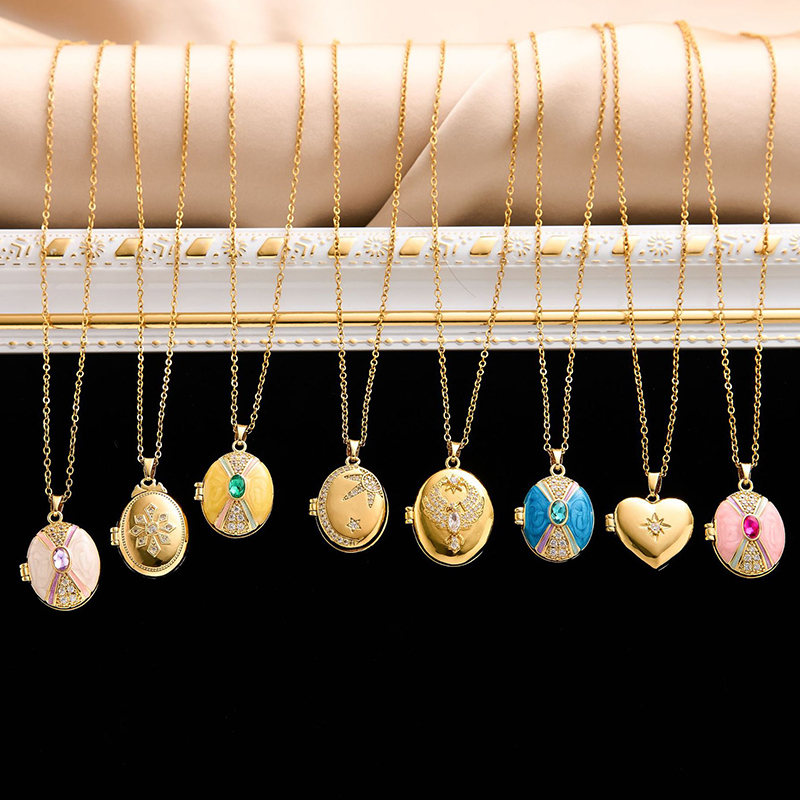 ANENJERY 316L ステンレス鋼開閉可能なオーバルハ - Heart Locket Necklace Photo のレビューと価格