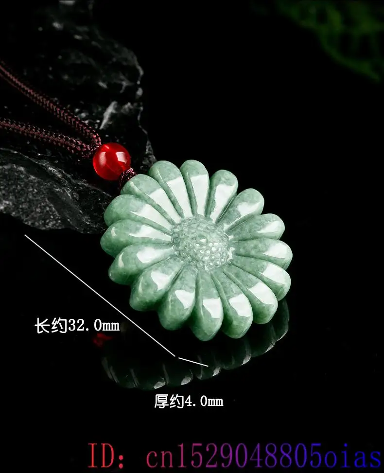 男性用の緑の翡翠のひまわりのペンダントネックレス,彫刻された - Necklaces のレビューと価格