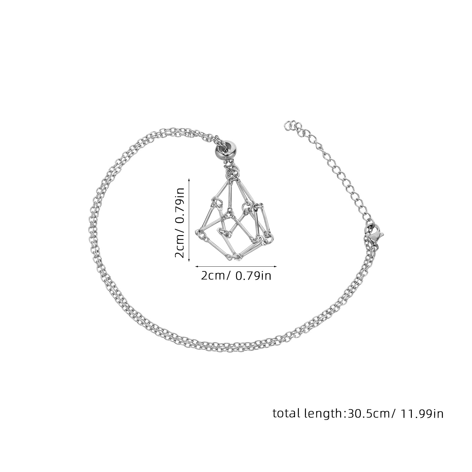 クリスタルホルダーネックレス、ステンレス製魚網型ペンダント、 - Crystal Pendant Necklace Natural Stone のレビューと価格