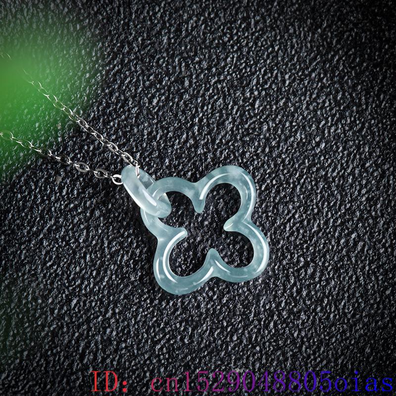 ブルージェイド4リーフクローバーペンダントネックレス、天然バ - Necklaces のレビューと価格