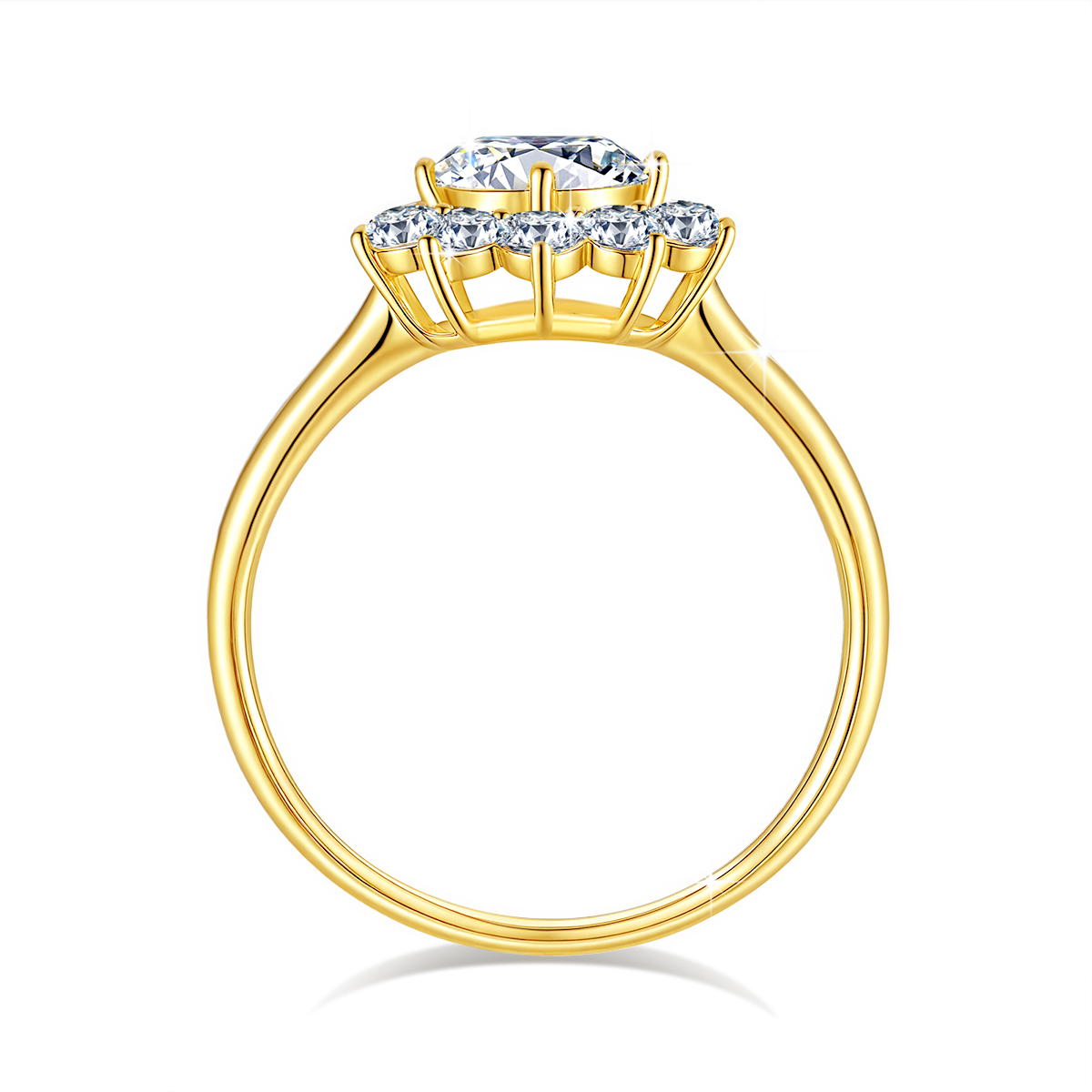 Szjinao 100%本物の14金フラワーリング、フルモア - Moissanite Engagement Ring 1 Carat のレビューと価格