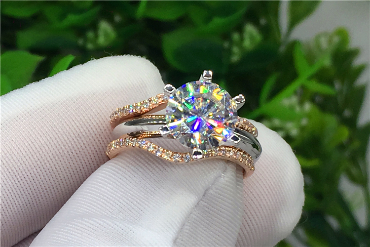 カスタムソリッド18K Au750ホワイトゴールド女性用結婚 - Moissanite Engagement Ring 1 Carat のレビューと価格