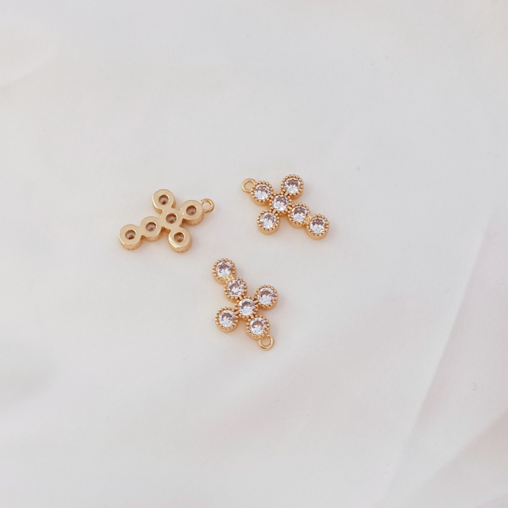 14Kゴールドメッキジルコンクロスペンダントブレスレット、ネ - Cross Pendant Necklace Gold のレビューと価格