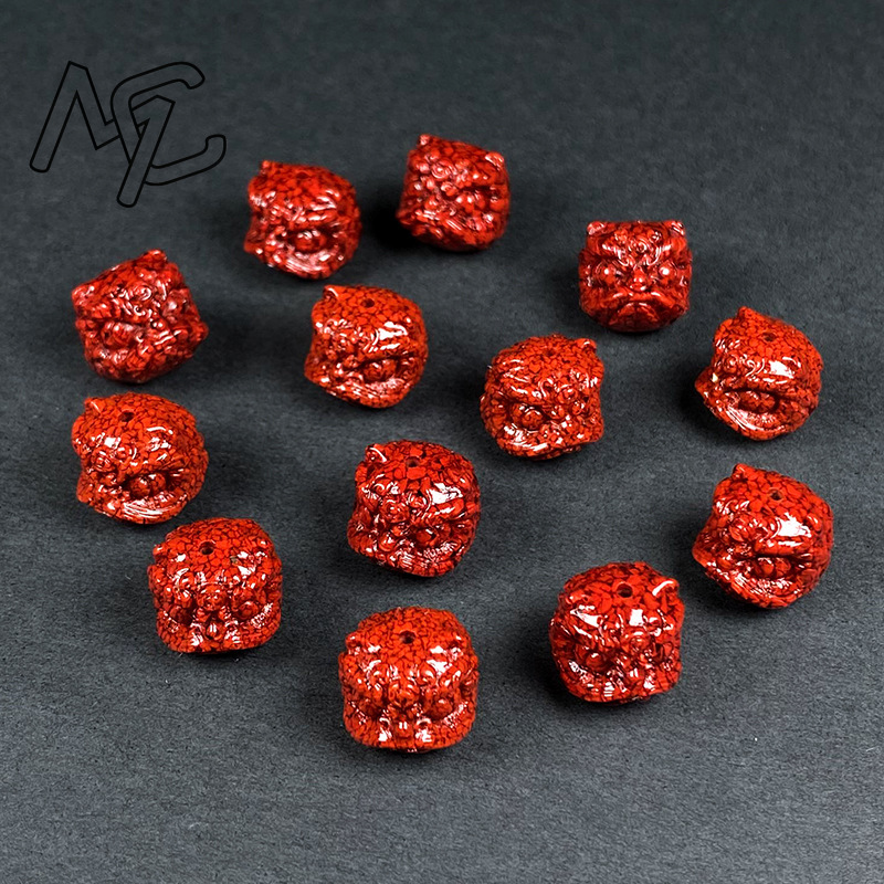 10pc 天然辰砂クリスタルライオンダンスビーズ DIY ア - Earrings のレビューと価格