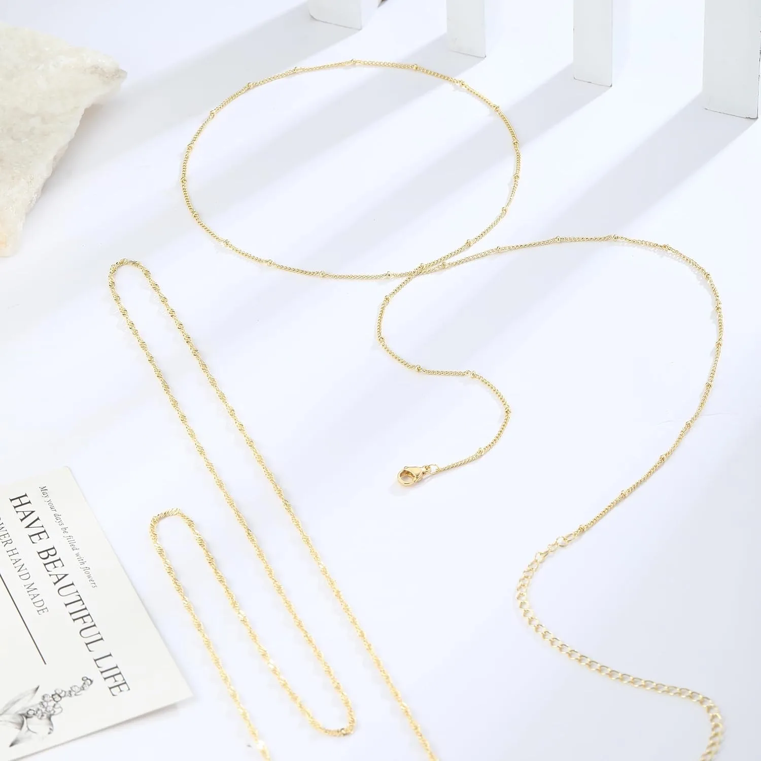 14K金メッキ 26-33インチ 調節可能なウエストビーズチ - Body Jewelry のレビューと価格