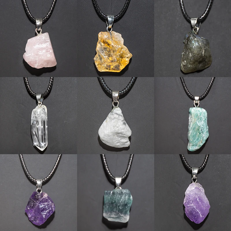 天然アメジストフラワーネックレスレイキヒーリングストーン不規 - Crystal Pendant Necklace Natural Stone のレビューと価格