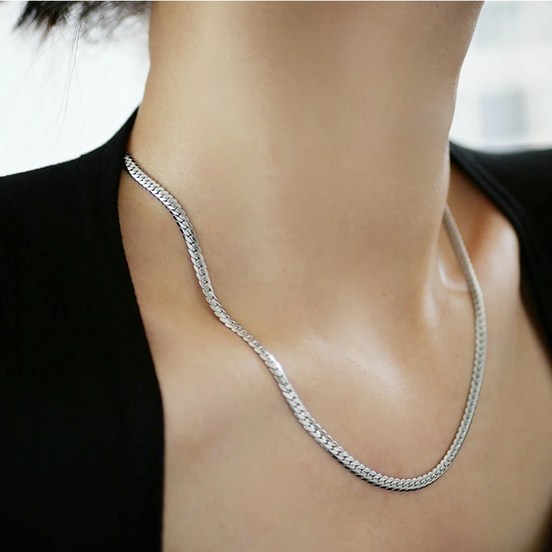 男性用925スターリングシルバーチェーンネックレス,ファッシ - Cuban Link Chain 12Mm のレビューと価格