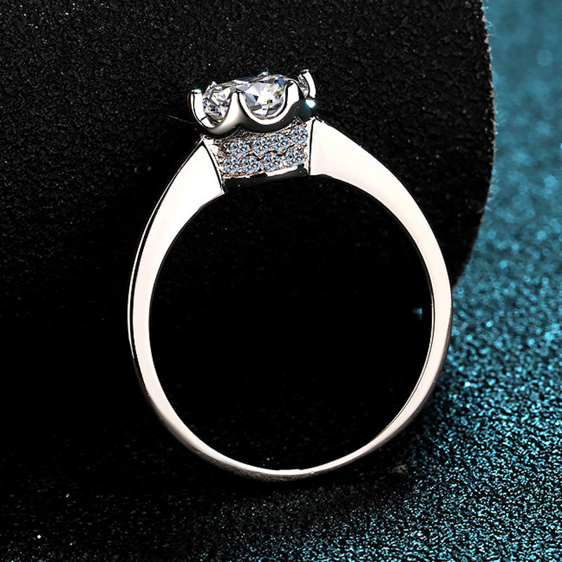 精巧なプラチナPT950製、輝く1カラットのモアサナイトリン - Moissanite Engagement Ring 1 Carat のレビューと価格