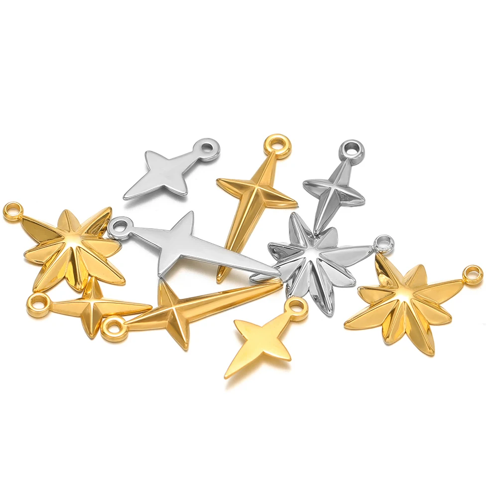 ゴールドのクロススターチャーム,ステンレススチール,ネックレ - Cross Pendant Necklace Gold のレビューと価格